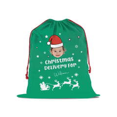 Custom Christmas Gift Bag with Photo and Name