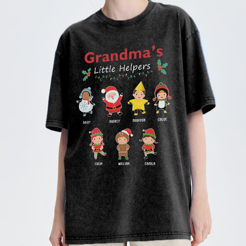 Vintage Christmas shirts - Grandma or Mom's Little Helper with names and characters