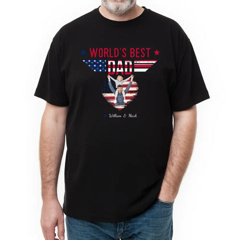 Meilleur père du monde - T-shirts, sweats à capuche et sweatshirts personnalisés pour la famille, cadeau pour papa 