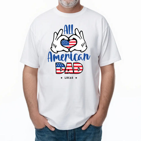 Papás, abuelos e hijas estadounidenses: camisetas, sudaderas y sudaderas personalizadas para su familia. 