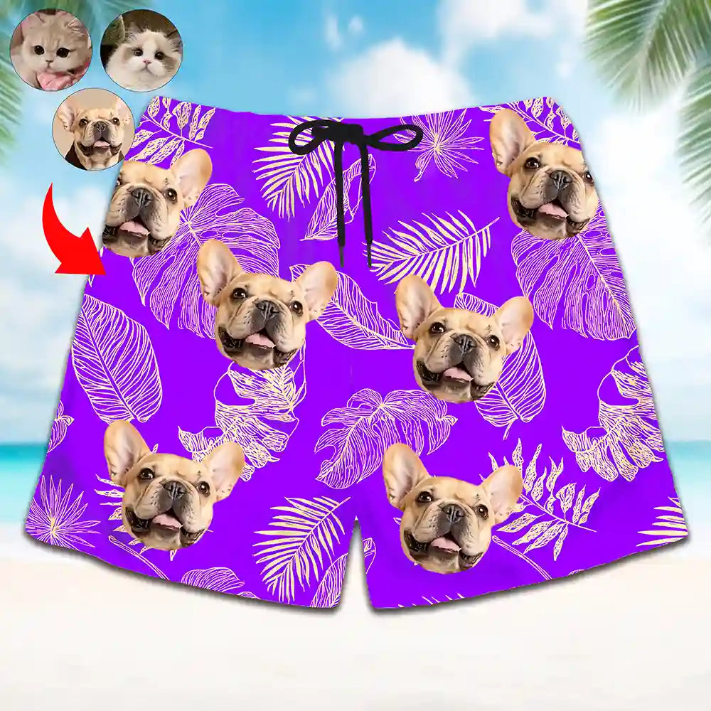 Pantalones cortos hawaianos con estampado personalizado: con tu mascota, tu pareja o tú mismo
