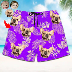 Pantalones cortos hawaianos con estampado personalizado: con tu mascota, tu pareja o tú mismo