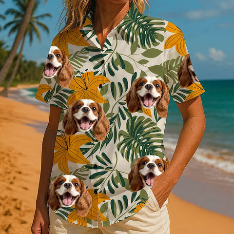 Camisa hawaiana con cara divertida: ropa de playa personalizada para el verano 
