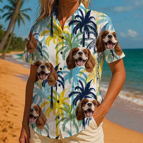 Personalized Face Shirt – Custom Tropical Summer Shirt with Your Photo