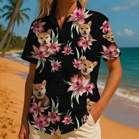 Personalized Tropical Print Shirt – Your Face, Your Summer Vibe