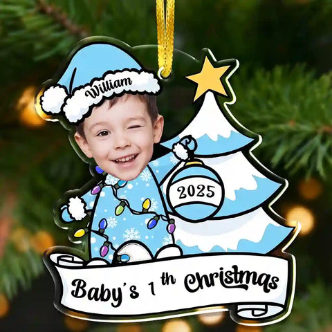 Personalized Baby’s First Christmas Acrylic Ornament – Custom Photo Keepsake 2025