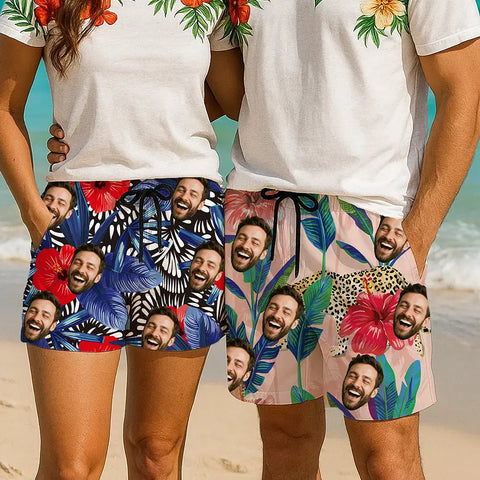Short tropical personnalisé – Portez fièrement votre visage 