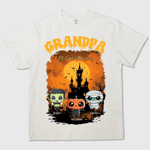 Personalized Family Halloween T-Shirt ，sweatshirts, hoodies– Cute Little Monster Design, Unisex Gift for Grandpa & Grandma