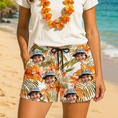 Pantalones cortos hawaianos con cara personalizada: personalizados para la diversión del verano 