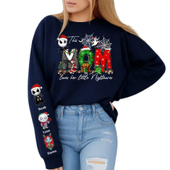 Personalized Christmas Sweatshirt – Custom This Mom Loves Her Nightmare Sweater