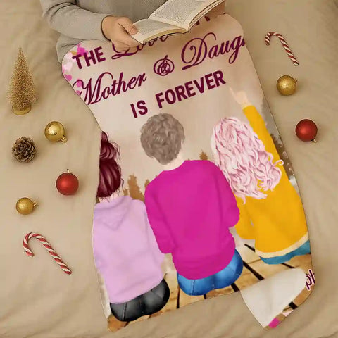 Personalized Family Blanket for Mom – Custom Mother & Daughters Names, Sentimental Gift