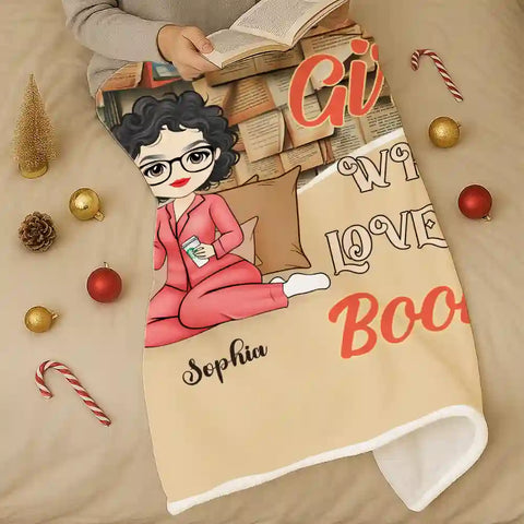 Custom Name Book Lover Blanket – Cozy Reading Throw for Bedroom or Library