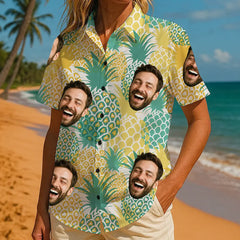 Camisa hawaiana con cara personalizada: camisa tropical personalizada para hombre y mujer 