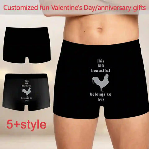 Funny Valentine’s Gift for Him – Personalized Photo Men’s Boxer Briefs
