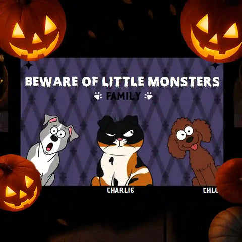 Festive Halloween Pet Doormat - Choose a Portrait of Your Cat or Dog