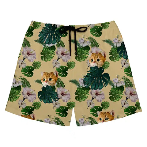Custom Dog Face Hawaiian Shorts for Men – Upload Your Pet Photo