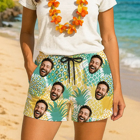 Custom Face Hawaiian Shorts – Personalized Tropical Shirt for Men & Women