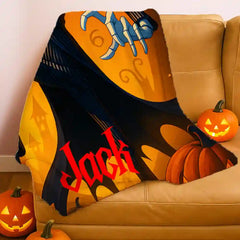 Custom Vampire Gentleman Photo Blanket – Personalized Portrait Gothic Flannel