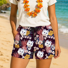 Pantalones cortos hawaianos personalizados con tu foto: un regalo de vacaciones divertido y personalizado 