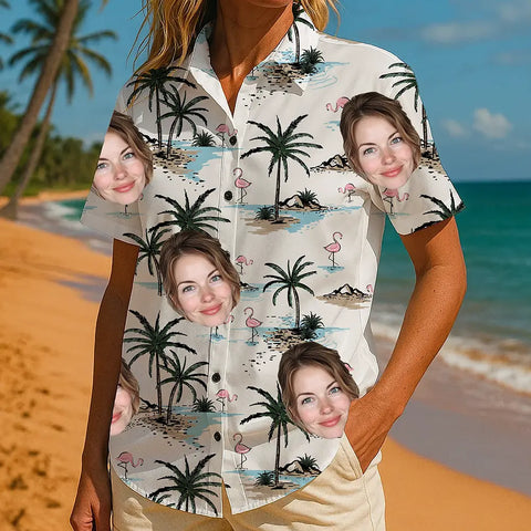 Funny Face Hawaiian Shirt – Personalized Tropical Beachwear Gift