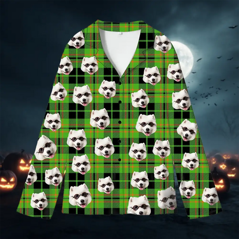 Custom Halloween Pajamas – Personalized Dog, Cat & Human Face Sleepwear Gift