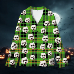 Custom Halloween Pajamas – Personalized Dog, Cat & Human Face Sleepwear Gift
