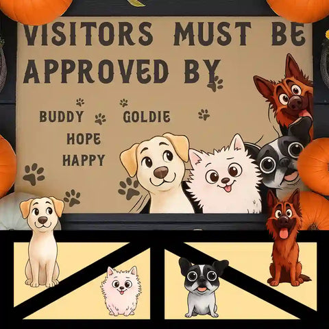 Personalized Halloween Dog Welcome Mat – Little Monsters Guard This Home