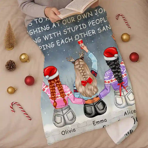 "Another Year Together" Personalized Girlfriend Blanket - A Customized Gift for a Friend or Sister