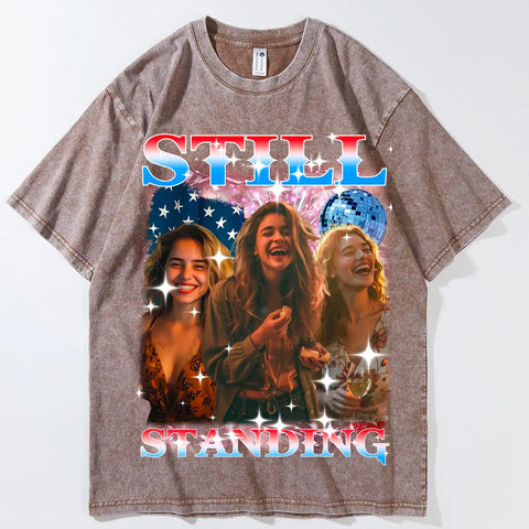 T-shirt humoristique personnalisé du 4 juillet avec votre visage – T-shirt vintage des années 80 et 90 pour le jour de l'indépendance des États-Unis 