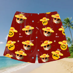 Pantalones cortos hawaianos personalizados con cara de mascota: perfectos para fiestas y diversión de verano