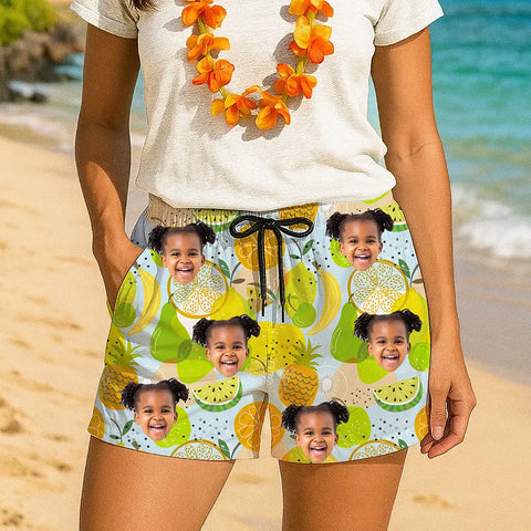 Custom Face Hawaiian Shorts – Personalized Tropical Beachwear