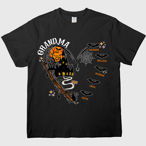 Personalized Halloween grandma and grandchildren name family T-Shirts, Sweatshirts & Hoodies, gift for grandma