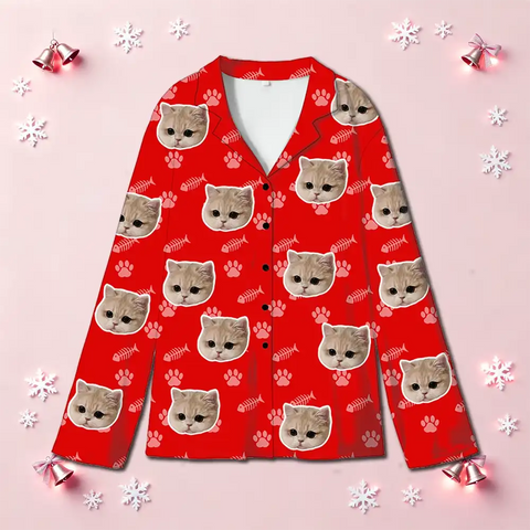 Custom Pet Face Christmas Pajamas – Personalized Family Matching Set