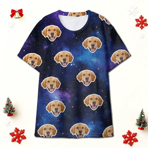 Custom Pet & Family Christmas Pajamas – Short Sleeve Flannel Matching Set