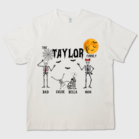 Personalized Halloween Skeleton family T-Shirts, Sweatshirts & Hoodies – Custom Names & Last Name