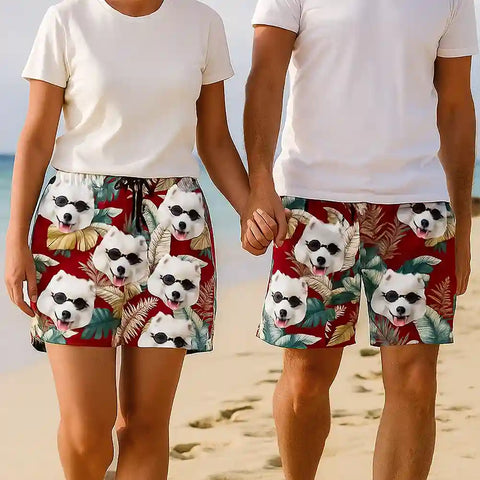 Custom Aloha Shorts with Any Face – Kids, Pets, Partners & More!