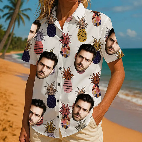 Camisa hawaiana con cara personalizada: ¡Atrae miradas este verano! 
