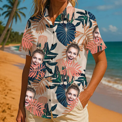 Camisa hawaiana con cara personalizada: ropa de playa de verano personalizada