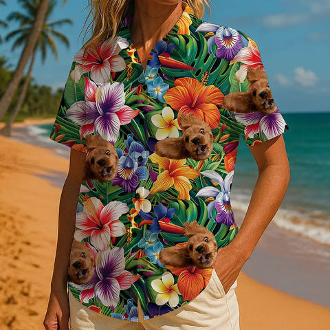 Personalized Hawaiian Shirt with Your Pet’s Face – Fun Tropical Gift for Pet Owners