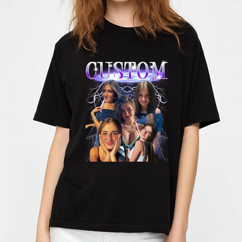 Camiseta, sudadera o sudadera retro unisex con foto personalizada: regalo para novia, amigos o pareja.