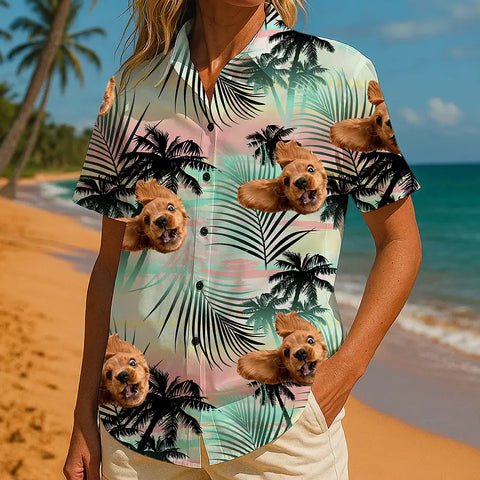 Custom Face Shirt – Bold Hawaiian Style for Summer Fun