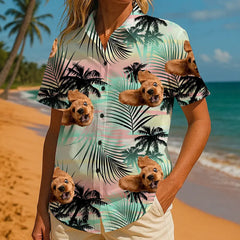 Custom Face Shirt – Bold Hawaiian Style for Summer Fun