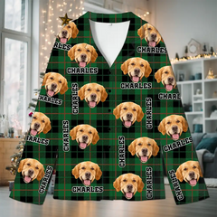 Custom Christmas Long Sleeve Pajamas – Matching Holiday Sleepwear for Families & Pets