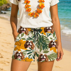 Shorts playeros con caras divertidas: tu cara, vibras tropicales 