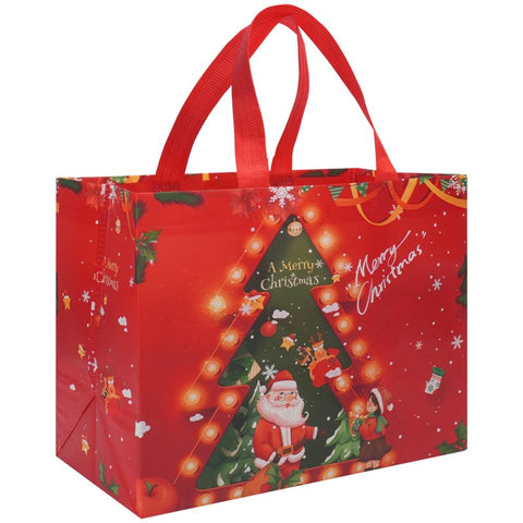 Large Reusable Christmas Gift Bags – Non-Woven Tote Bags for Xmas Party, New Year Gifts & Holiday Shopping (12.8"×9.8"×6.7")