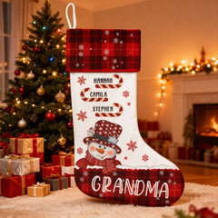 Snowman Nana Children's Candy Cane - Personalized Christmas Stockings, Christmas Gifts for Grandma, Mom and Family
