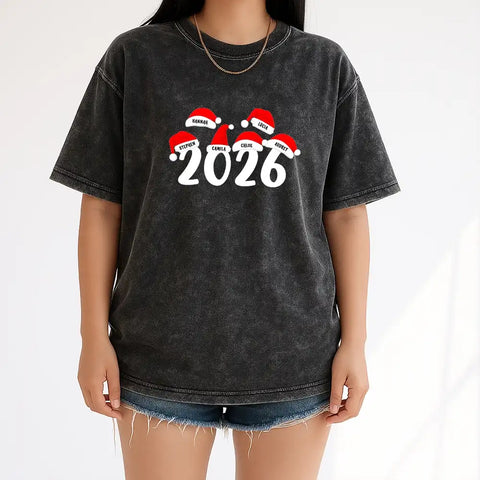 Personalized Family Christmas T-Shirt with Custom Names