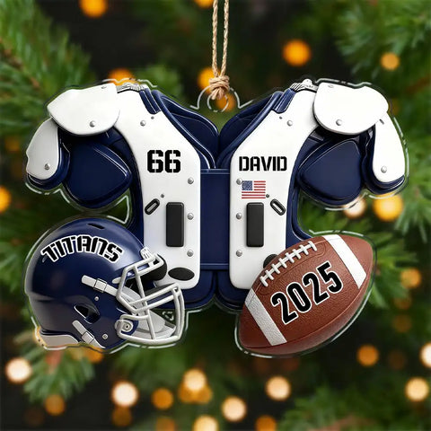 Custom Name Football American Christmas Personalized Acrylic Ornament