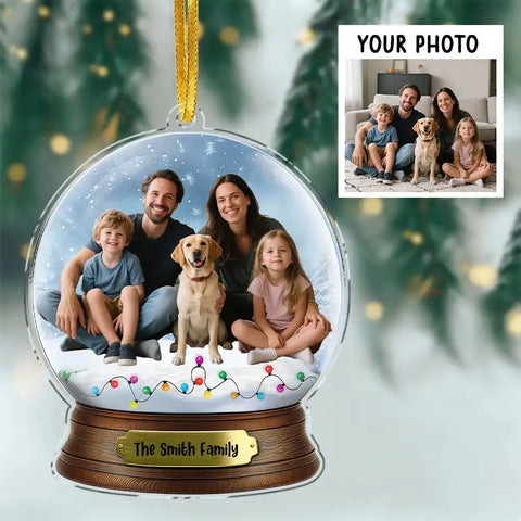 Personalized family photo snow globe acrylic decoration