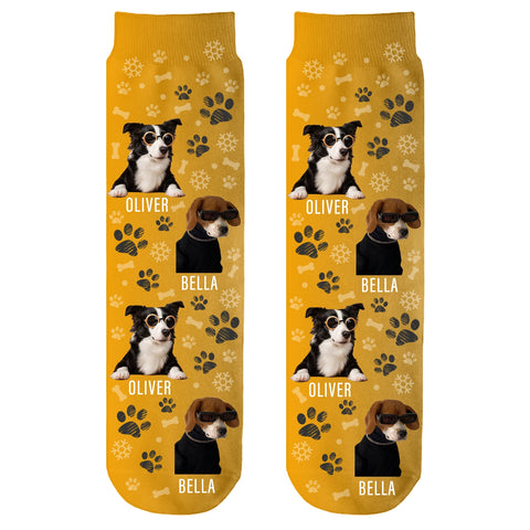 Personalized Christmas Socks with Pet Photo and Name